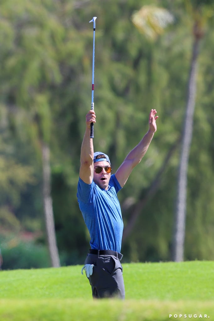 Zac Efron Golfing in Hawaii June 2015