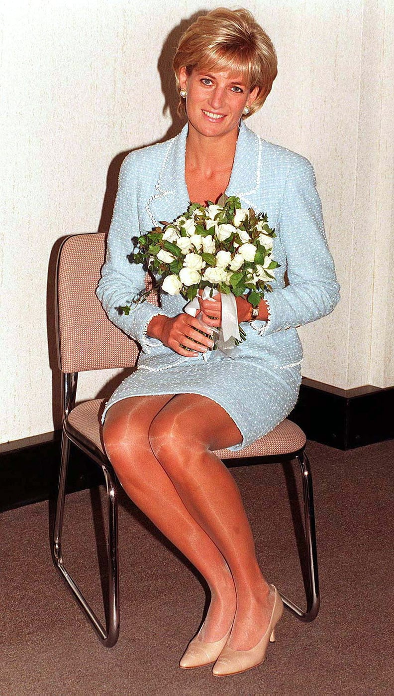 LONDON - APRIL 21:  Diana, Princess of Wales is presented with the first rose to be named after her at the British Lung Foundation offices on April 21, 1997 in London, England.  It is hoped that sales of the rose,  which goes on public display for the fir