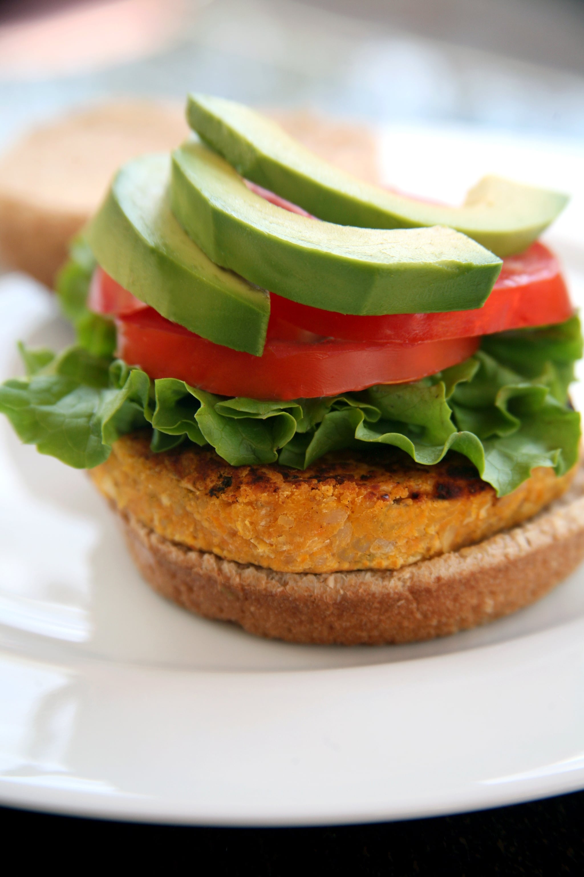 Vegetarian Sweet Potato Veggie Burger Recipe POPSUGAR Fitness