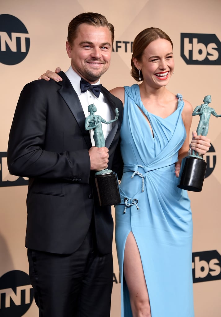 Pictured: Leonardo DiCaprio and Brie Larson