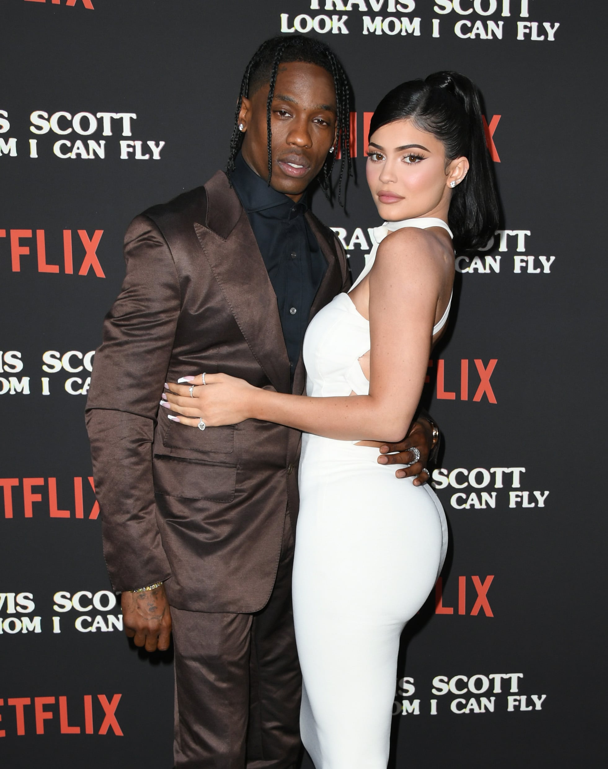 SANTA MONICA, CALIFORNIA - AUGUST 27:  Travis Scott and Kylie Jenner attend the Premiere Of Netflix's 