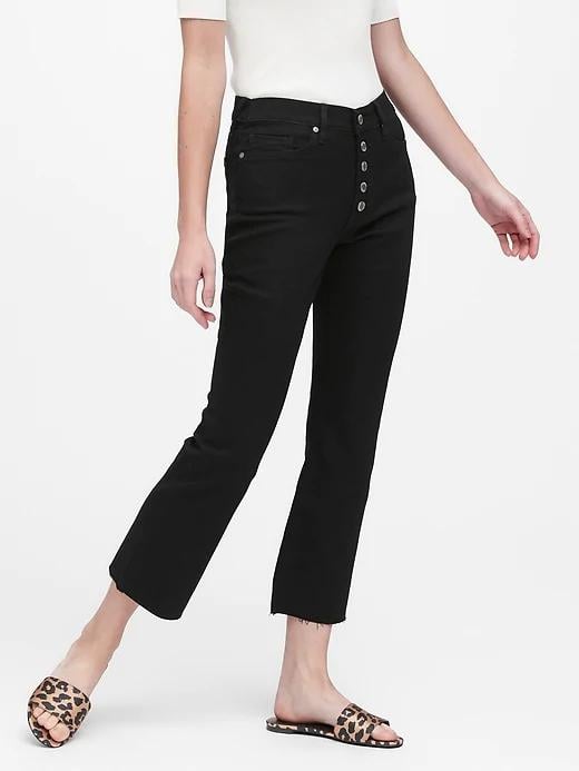 Mid-Rise Crop Flare Jeans