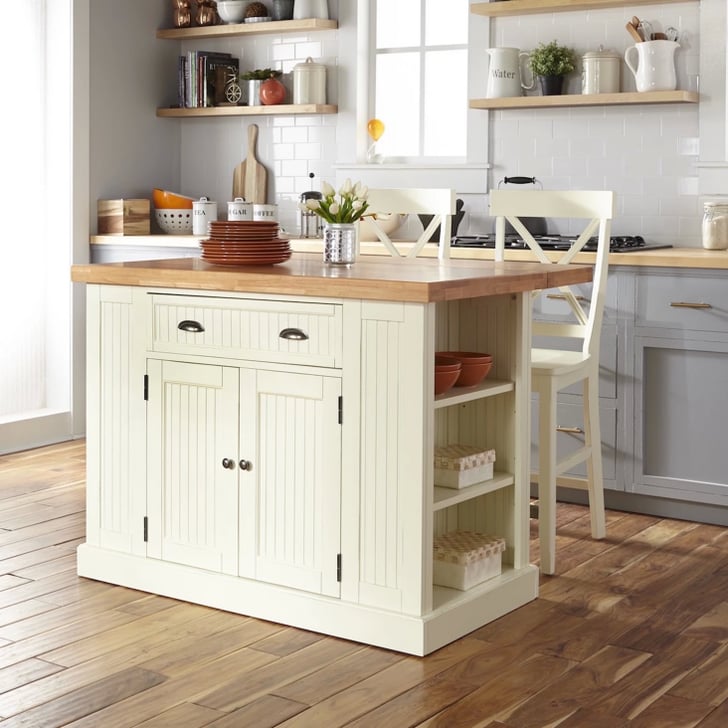 Nantucket Solid Wood Top Kitchen Island and Counter Stools ...