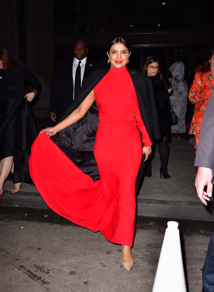 Priyanka Chopra's Red Salvatore Ferragamo One Shoulder Dress