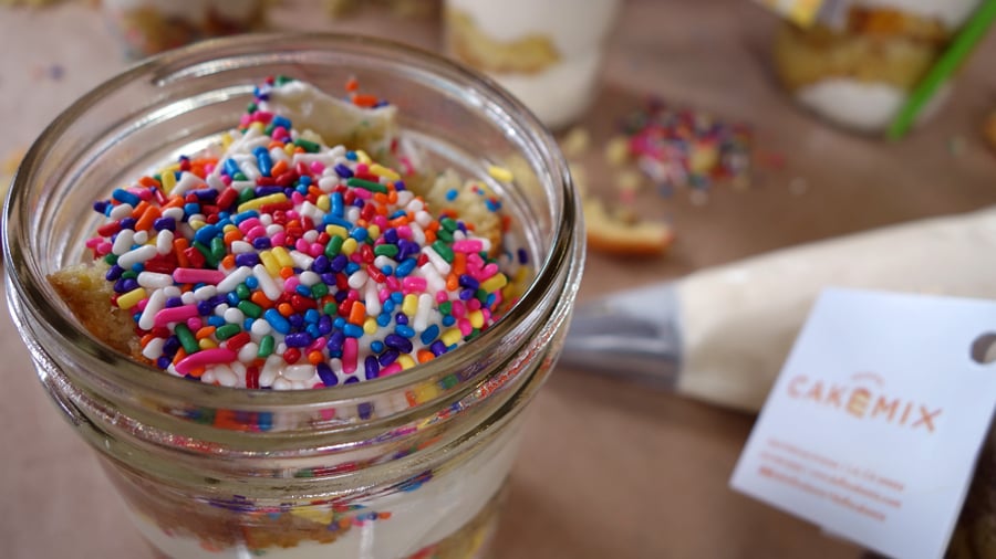 Duff Goldman's Confetti Cake in a Jar