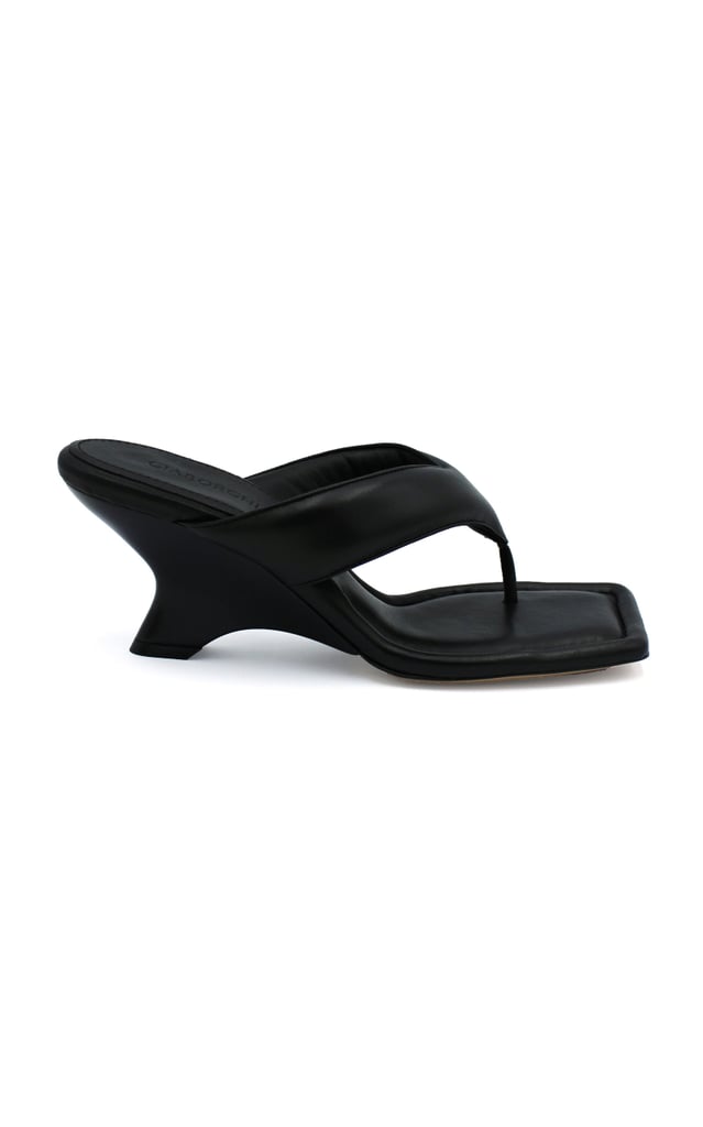现代的楔形:吉尔Borghini垫皮革楔形凉鞋