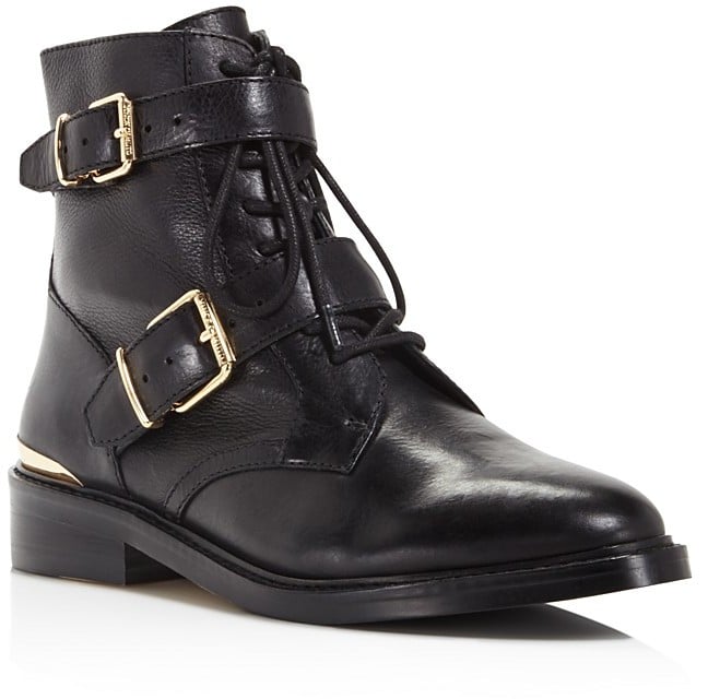 vince camuto women's ermania lace up lug sole combat booties