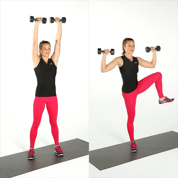 Shoulder Press and Side Crunch | Crunch Variations | POPSUGAR Fitness ...