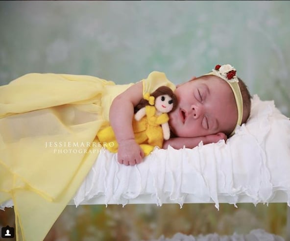 And what would a newborn shoot be without a nod to a Disney princess?