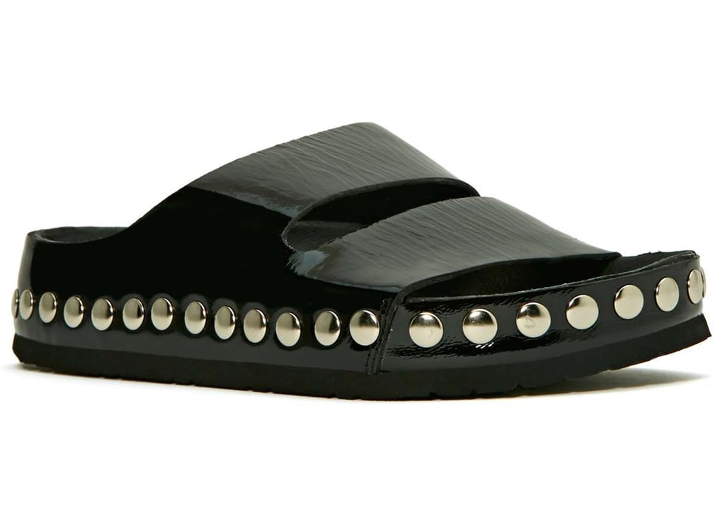 Jeffrey Campbell black studded Jerez flat sandals ($130)