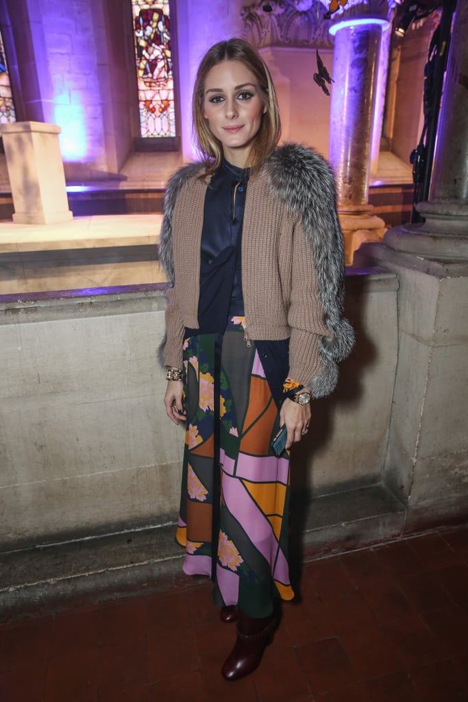 Olivia opted for a whimsical skirt and textured cardigan at the Sophia Webster presentation. Olivia opted for a whimsical skirt and textured cardigan at the Sophia Webster presentation.