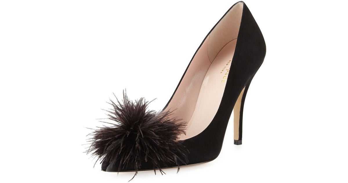 Kate Spade Lilo Pouf Point-Toe Suede Pump ($350) | Holiday Gifts by ...
