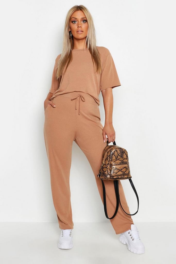 Soft Rib Basic T-Shirt & Pants Co-Ord