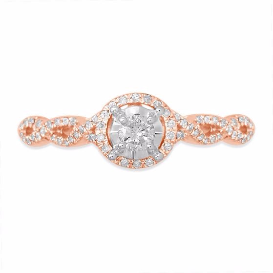 Diamond Halo Ring by Helzberg Diamonds Unique Rose Gold Engagement