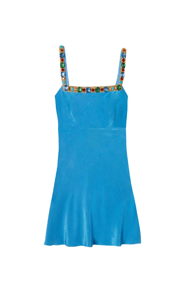 Rixo London Nicole Azure Blue Jeweled Dress