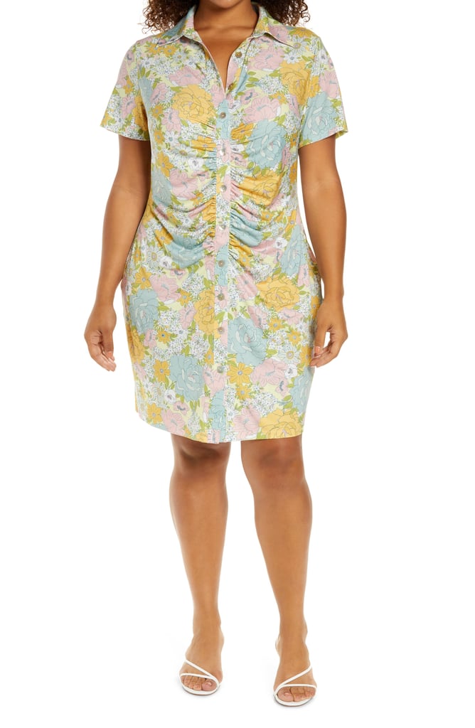 WAYF Jennifer Ruched Shirtdress