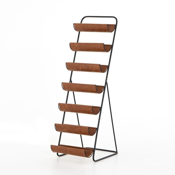 West Elm Iron & Leather Wine Rack