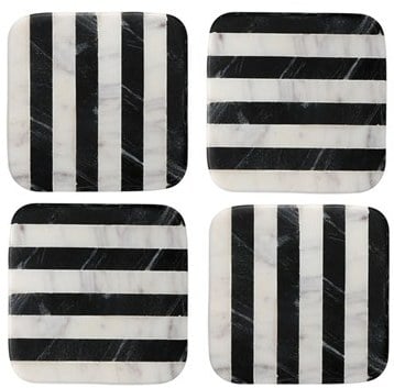 Thirstystone Stripe Square Marble Coasters (Set of 4) ($24)