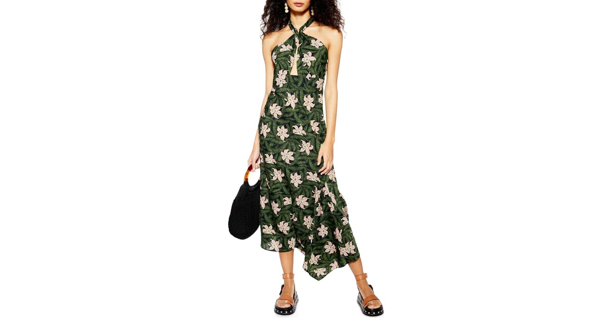 Topshop Hibiscus Halter Midi Dress Toss Your Shopping Wish List