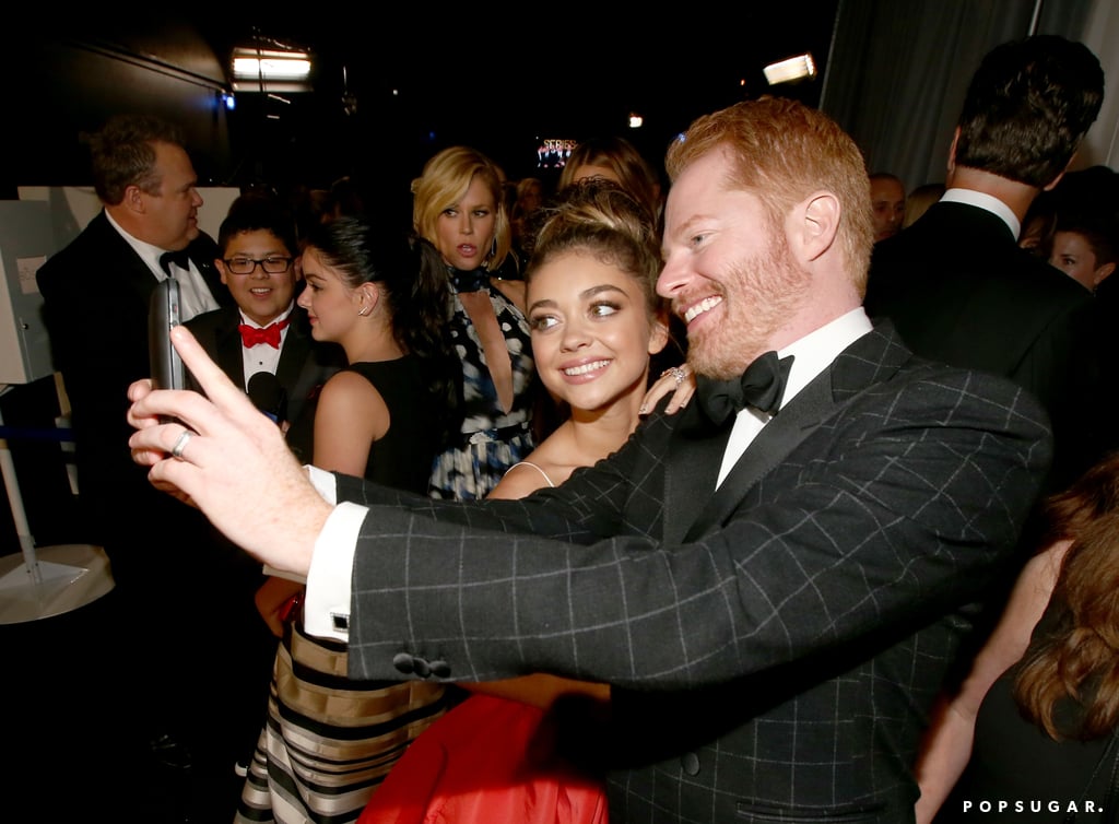 Jesse Tyler Ferguson took a selfie with Sarah Hyland backstage.