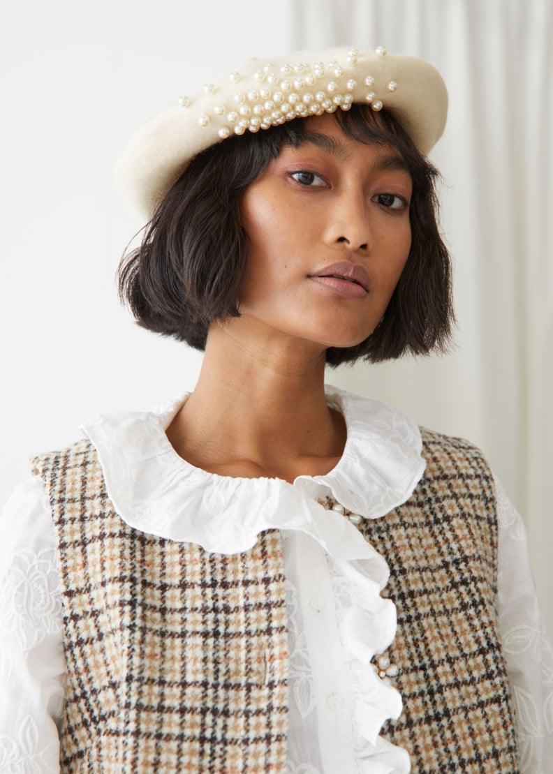For Pearl-Lovers: Pearl Embellished Wool Beret