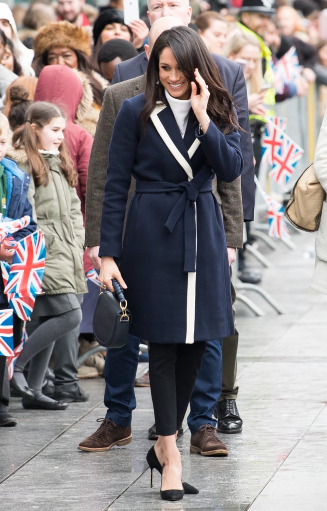 Meghan Markle Work Outfit Idea: A Trench Coat and Skinny Jeans