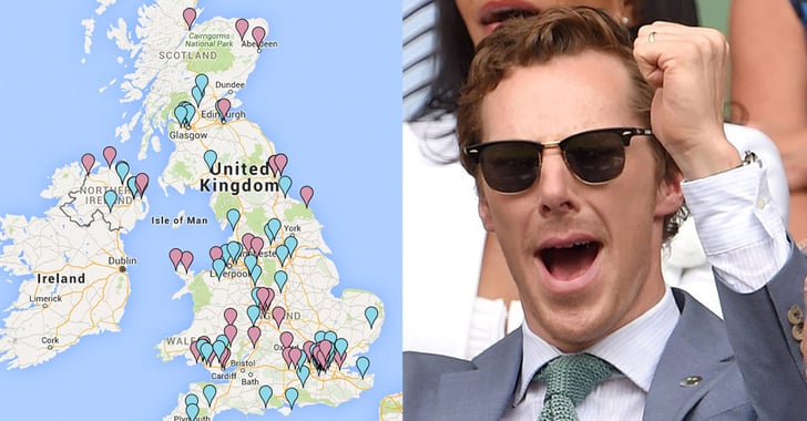 Map of Where British Celebrities Come From | POPSUGAR Celebrity UK