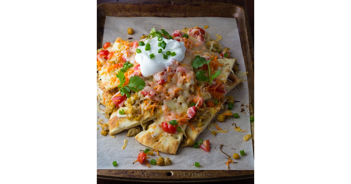 Spiced Chickpea Naan Nachos Nacho Recipes POPSUGAR Food Photo 22