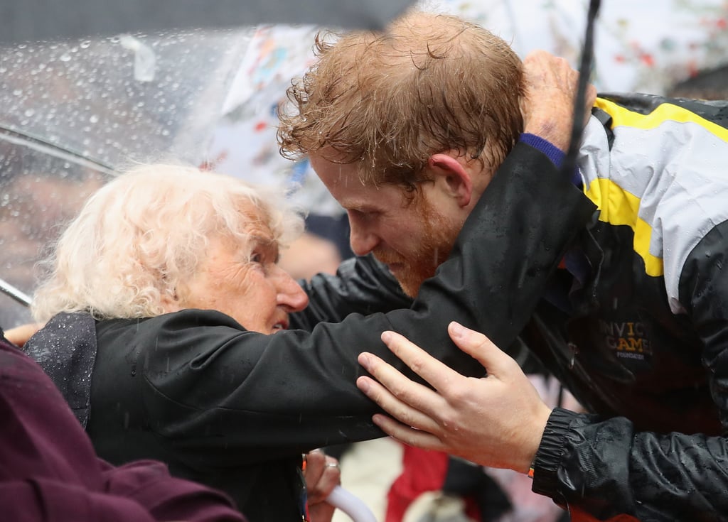 Prince Harry Hugging Elderly Lady in Sydney June 2017
