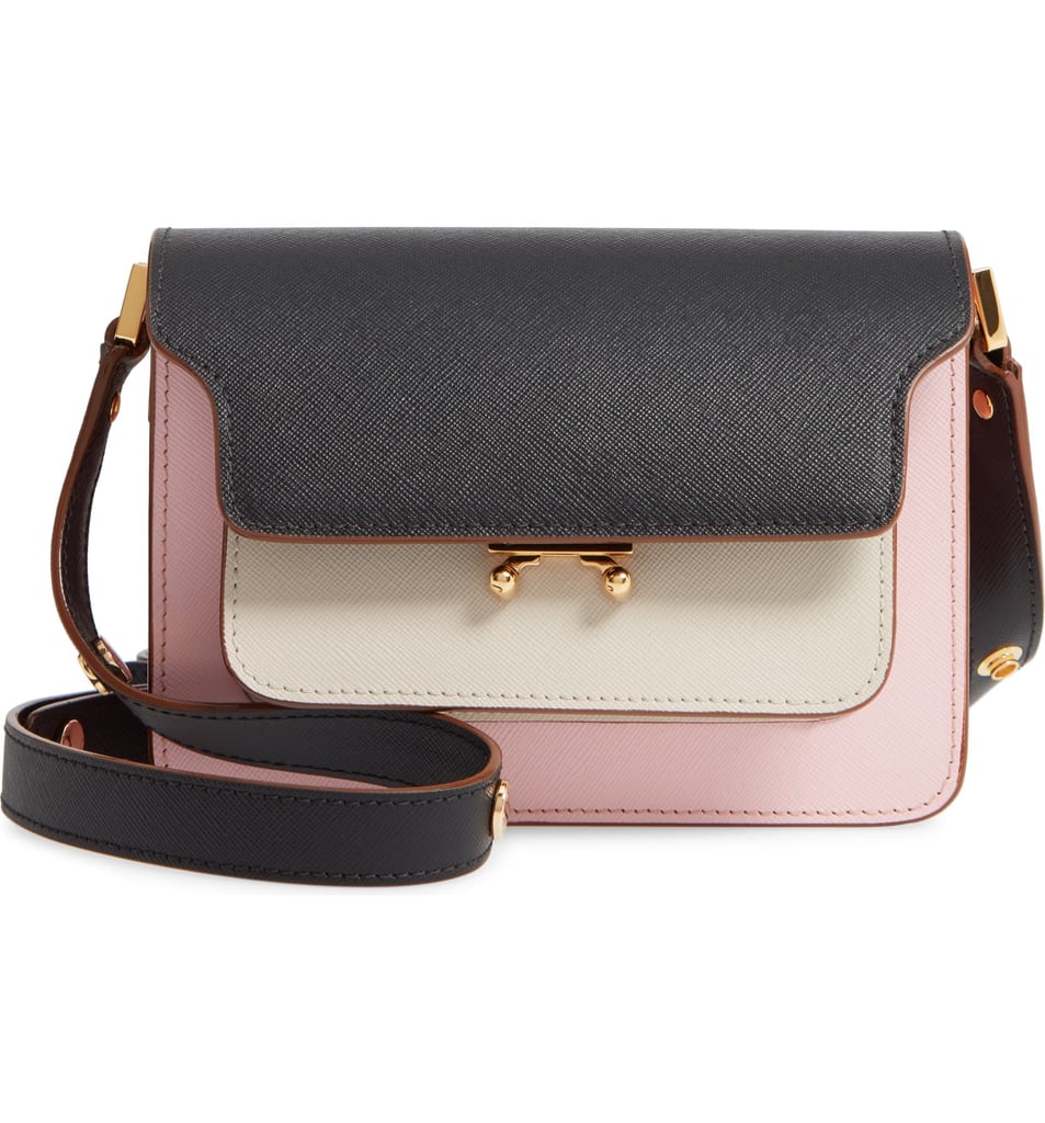 Marni Small Trunk Colorblock Leather Shoulder Bag