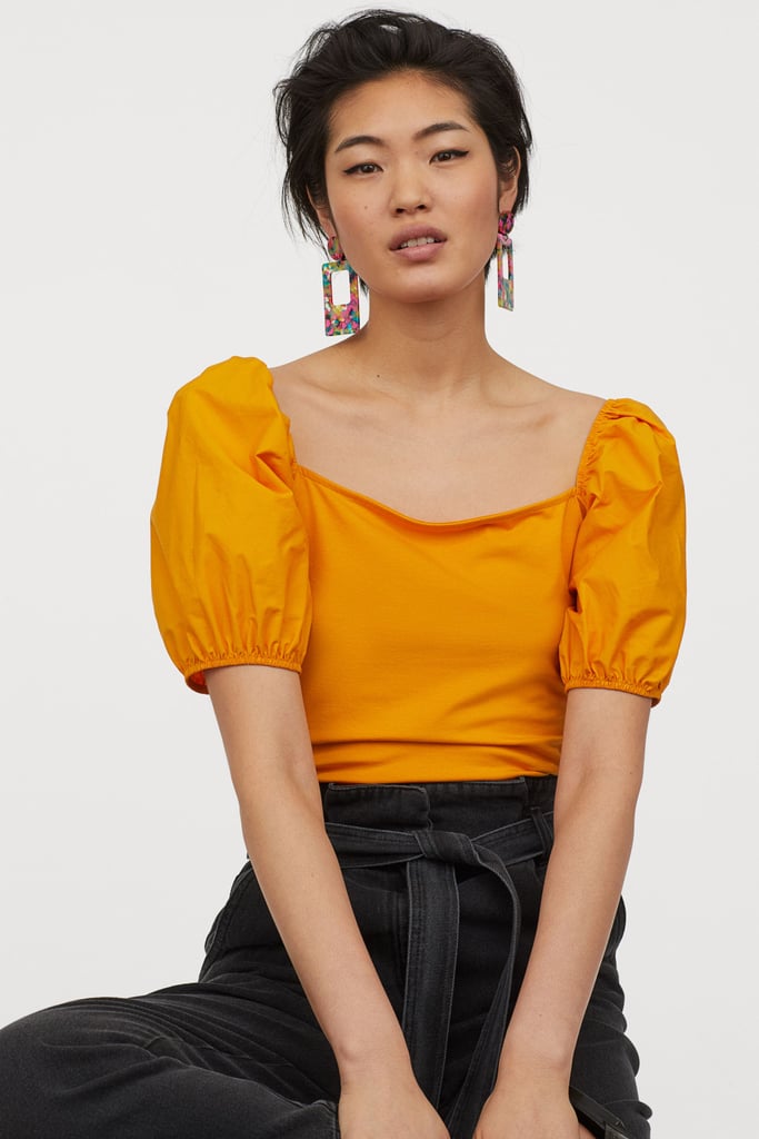 H&M Puff-sleeved Top