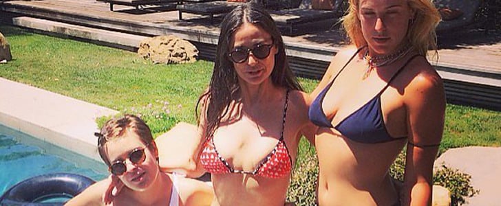 Demi Moore Wears Bikini Hanging Out With Her Daughters