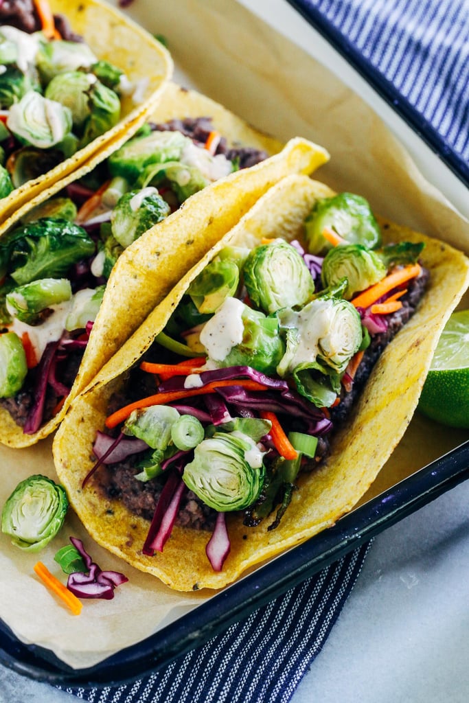 Roasted Brussels Sprout Tacos with Chipotle Aioli