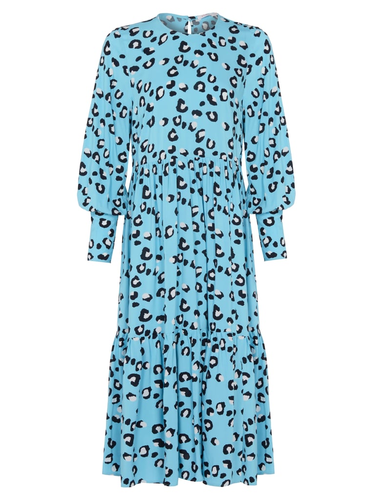 Finery London Animal Print Round Neck Tiered Dress