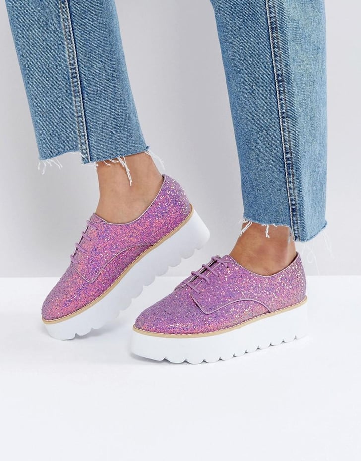 ASOS Chunky Glitter Flat Shoes Fall Shoe Trends 2017 POPSUGAR Fashion Photo 14