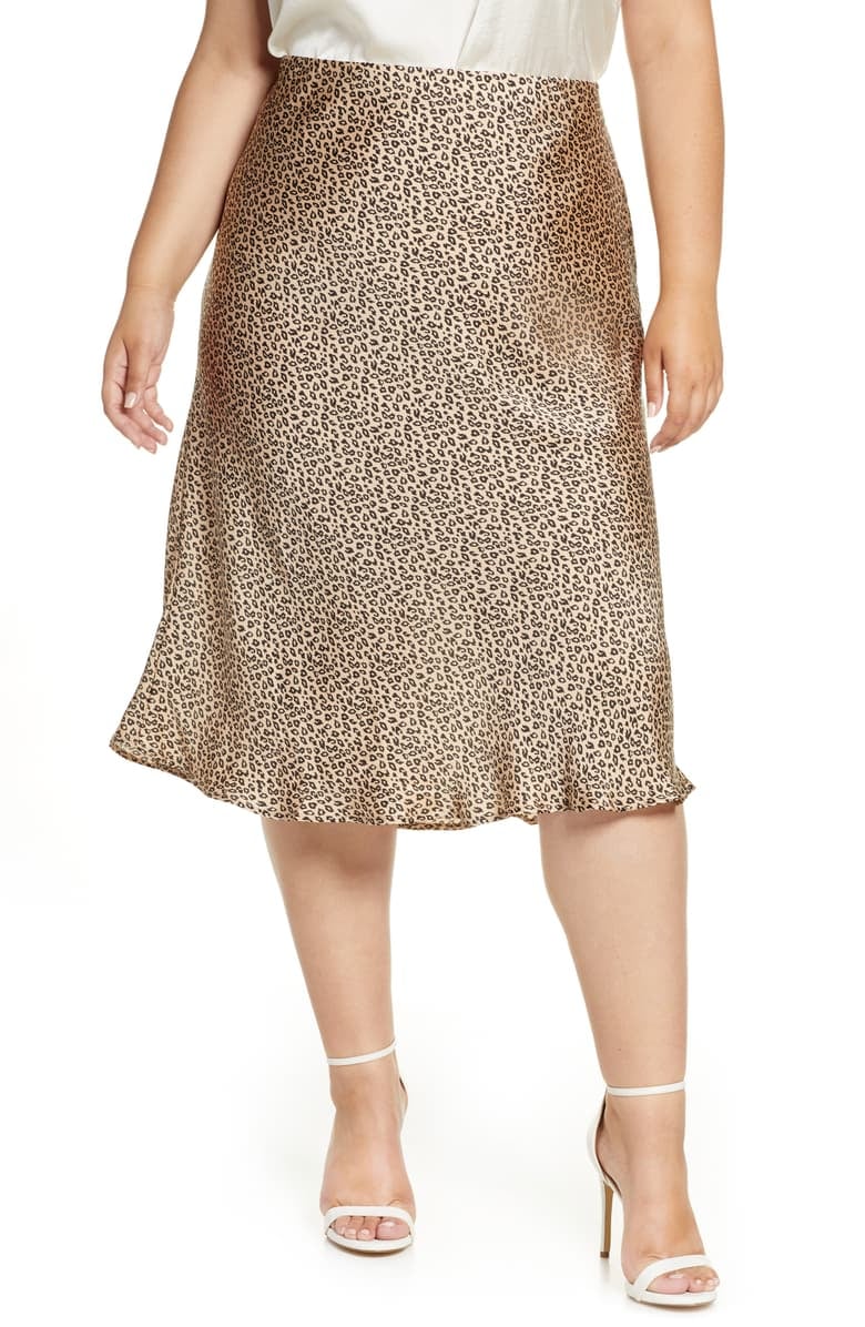 Leith Plus Size Fluid Midi Skirt