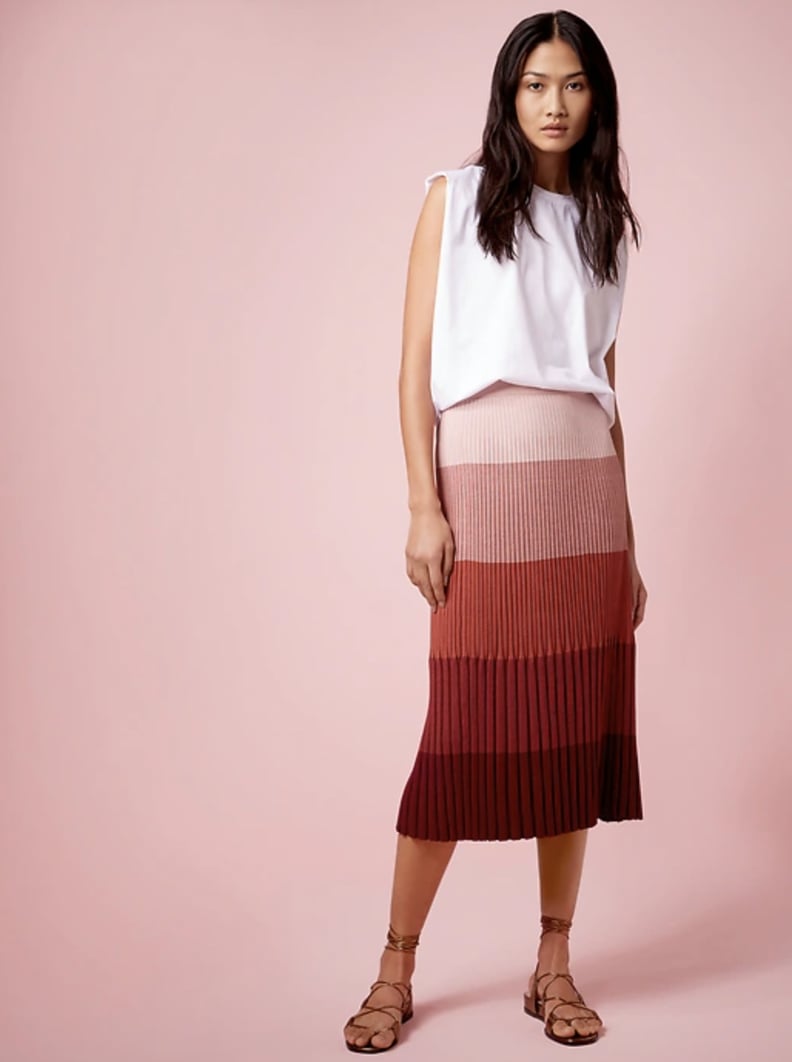 Banana Republic Ombré Pleated Sweater Skirt