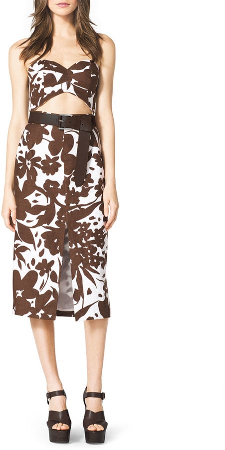 Michael Kors Strapless Cutout Floral-Print Dress ($1,775)