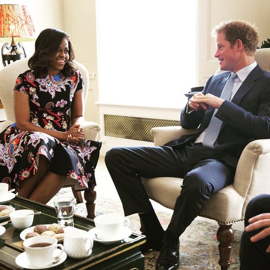 Michelle Obama and Her Daughters Have Tea With Prince Harry