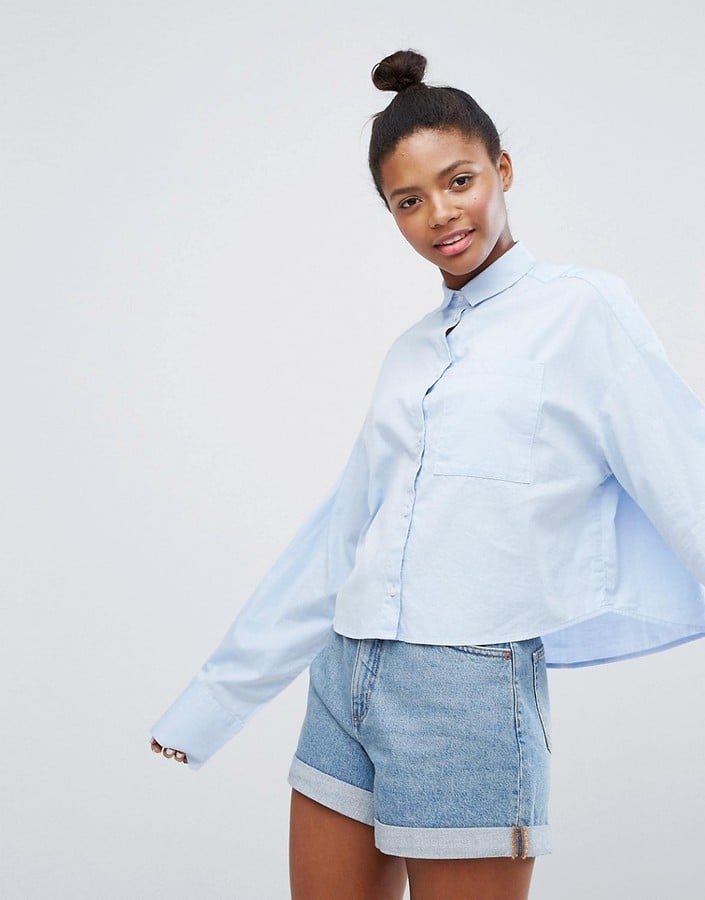 extra long denim shirt