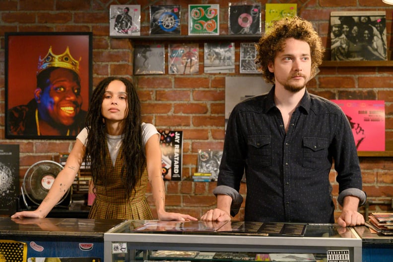 HIGH FIDELITY, from left: Zoe Kravitz, David H. Holmes, 'Weird...But Warm, (Season 1, Episode 106, aired Feb. 14. 2020). photo: Phillip Caruso / Hulu / Courtesy Everett Collection