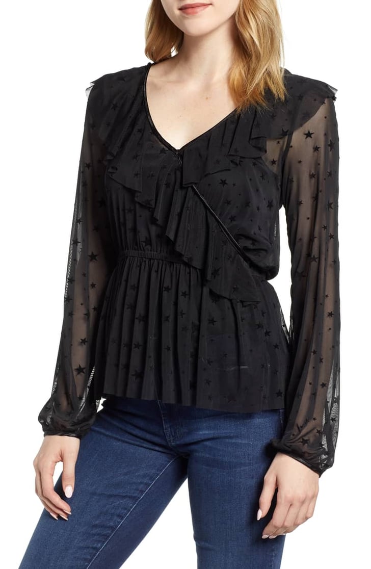 Glam Squad Mesh Ruffle Faux Wrap Top Star Products For Women Popsugar Love And Sex Photo 22 