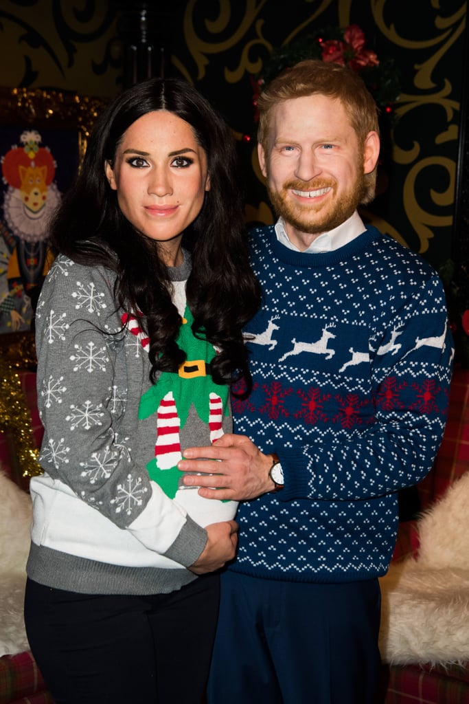 Christmas Themed Prince Harry and Meghan Markle Wax Figures