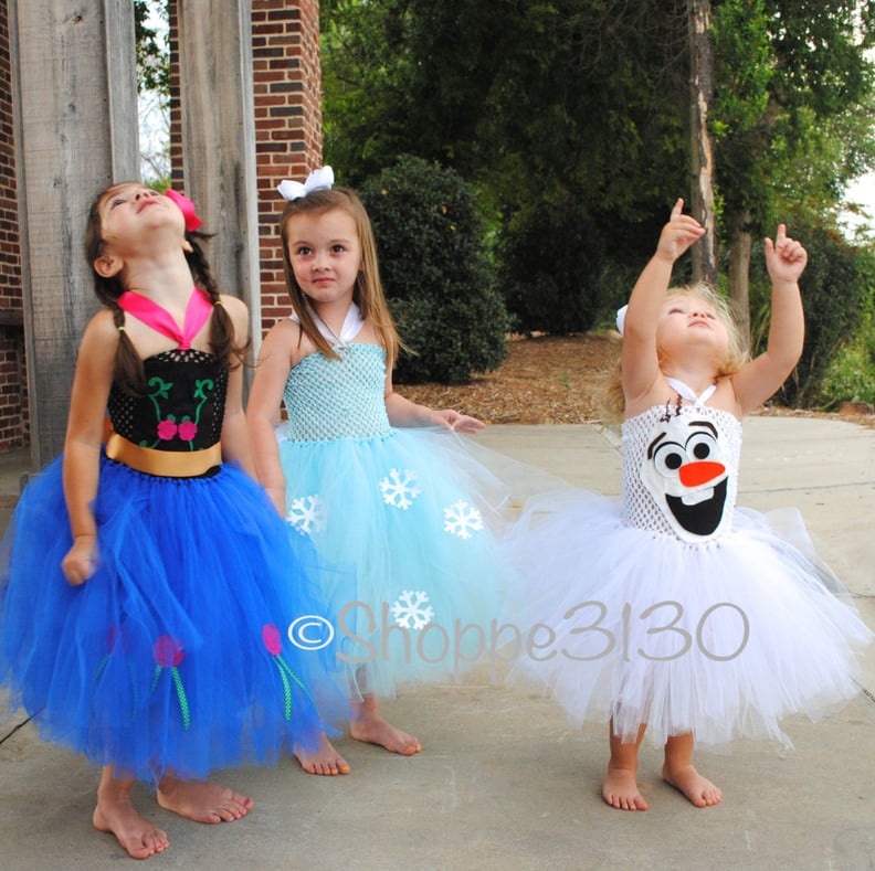 Anna, Elsa, and Olaf Dresses