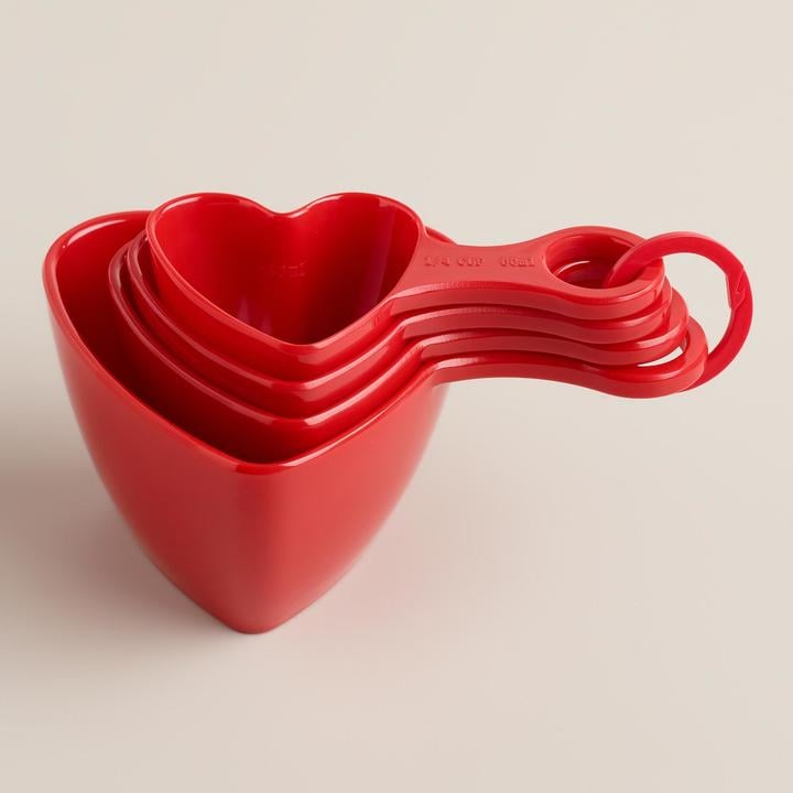 Red Heart Melamine Measuring Cups