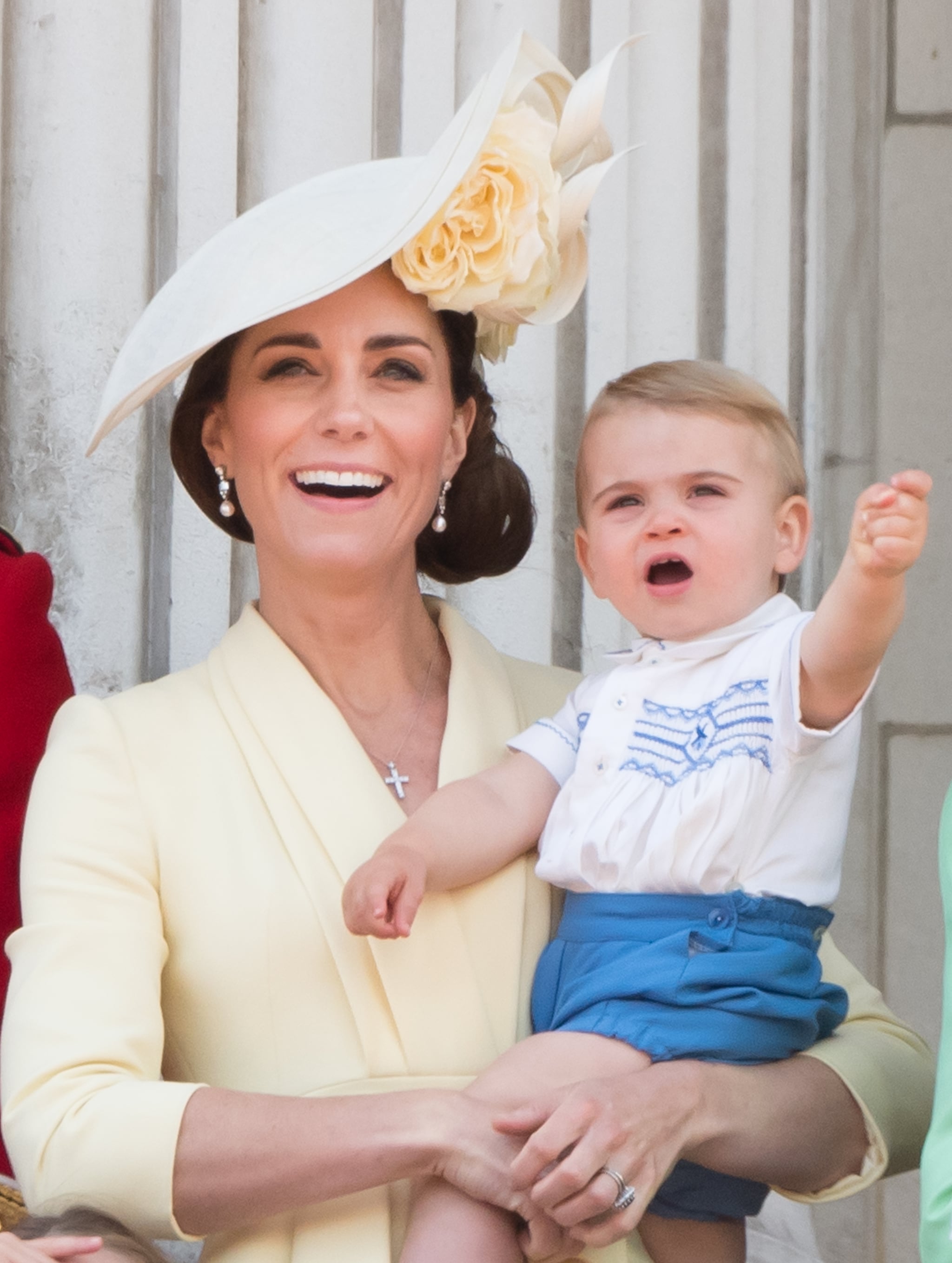 LONDON, ENGLAND - JUNE 08: Prince Louis and Catherine, Duchess of Cambridge appear on the balcony during Trooping The Colour, the Queen's annual birthday parade, on June 08, 2019 in London, England. (Photo by Samir Hussein/Samir Hussein/WireImage)