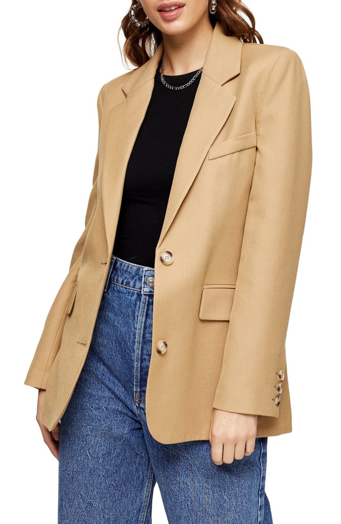 Topshop Single Breasted Girlfriend Blazer