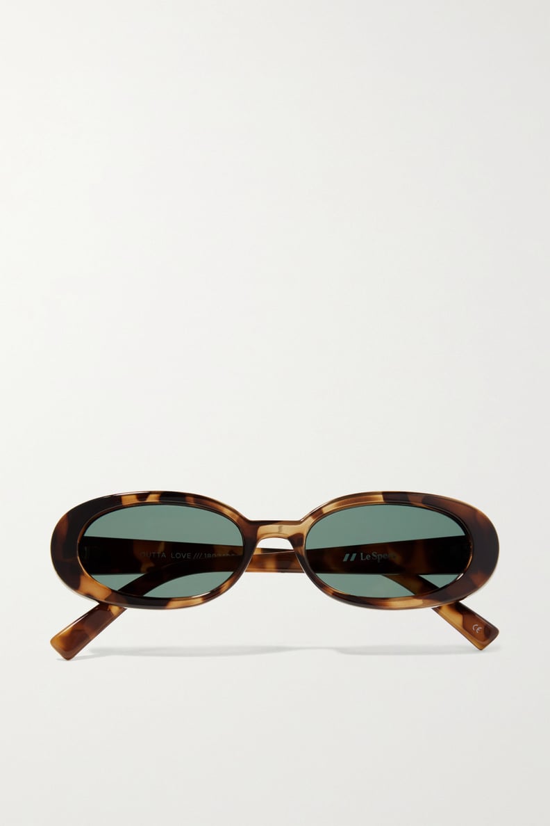 Le Specs Tortoiseshell Outta Love Oval-frame Sunglasses