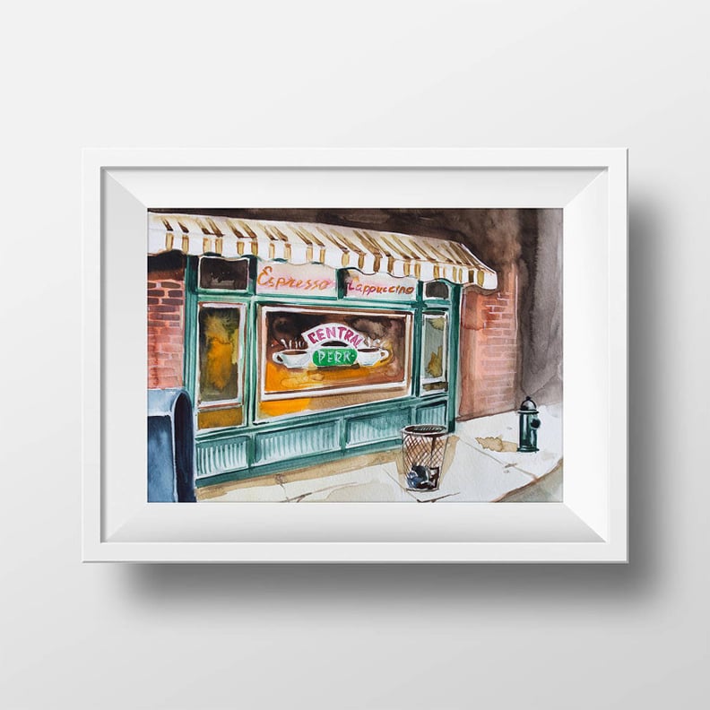 Central Perk Cafe Interior Watercolor Print