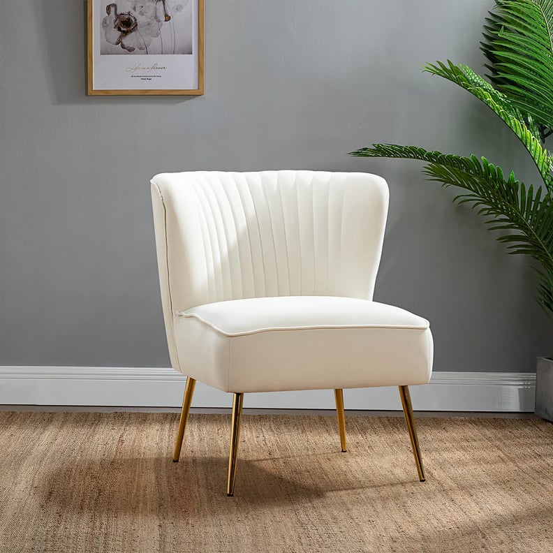 An Accent Chair: Wayfair Euclid Wide Tufted Velvet Side Chair